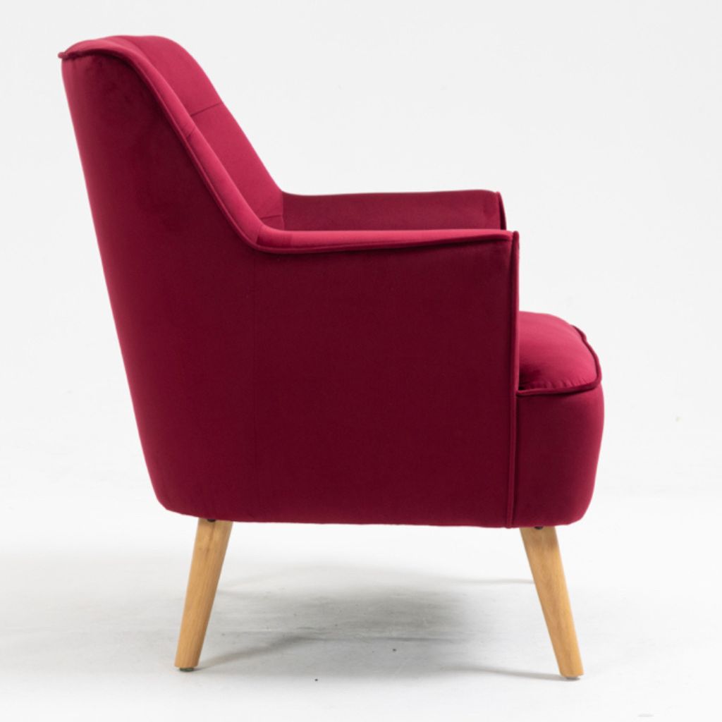 Tara Dark Crimson Accent Chair Side