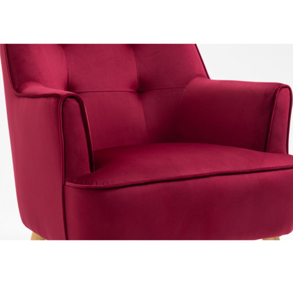 Tara Dark Crimson Accent Chair Edge