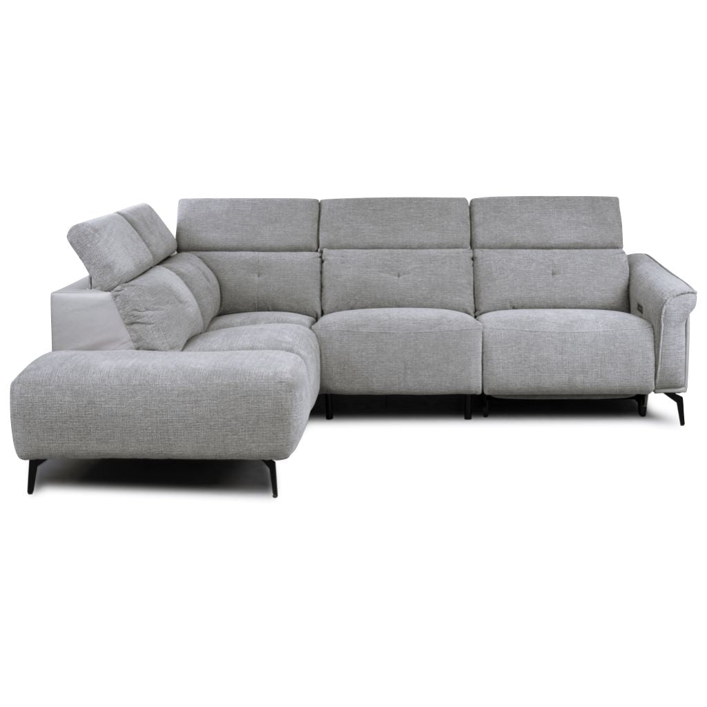 Gray sectional sofa on a white background