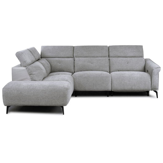 Gray sectional sofa on a white background