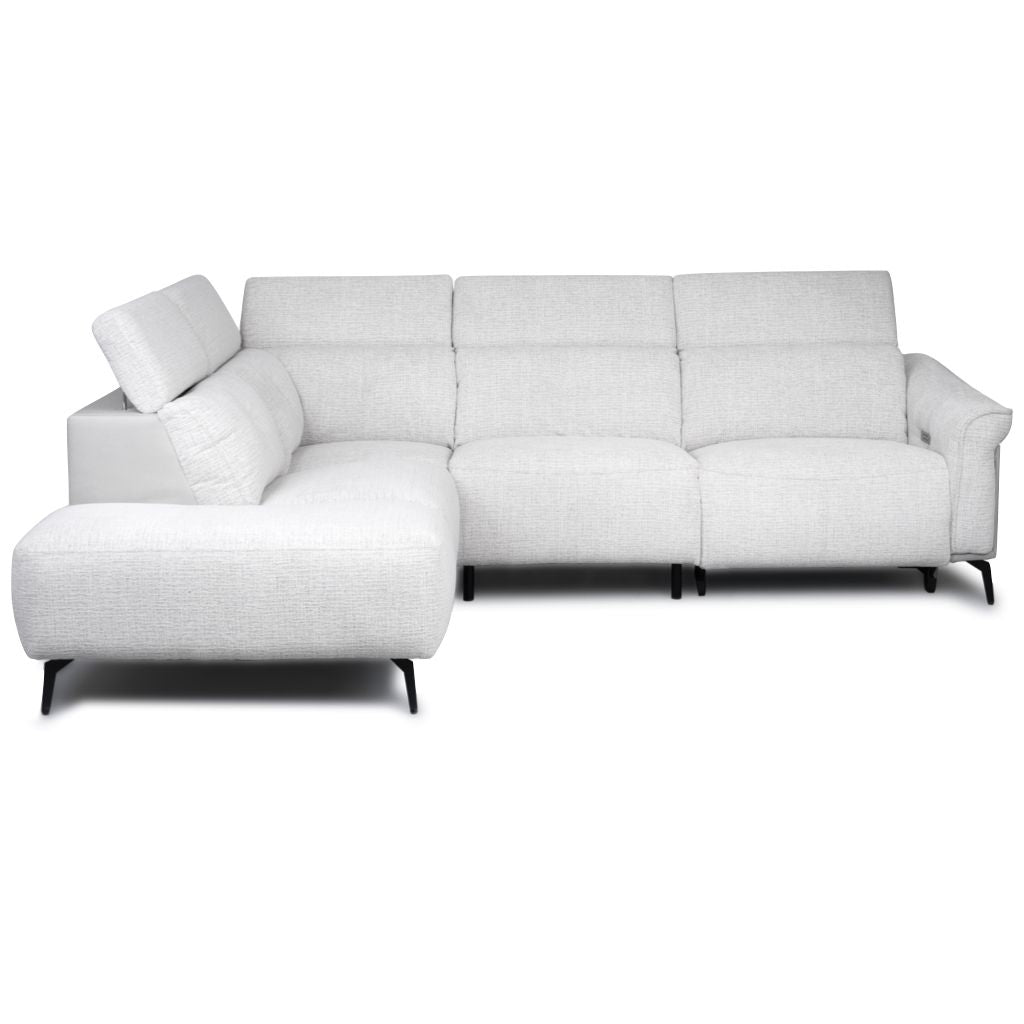 Light grey sectional sofa on a white background