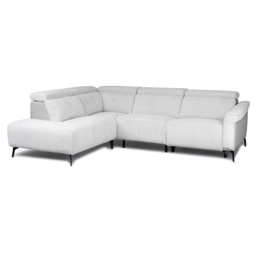 Grey sectional sofa on a white background