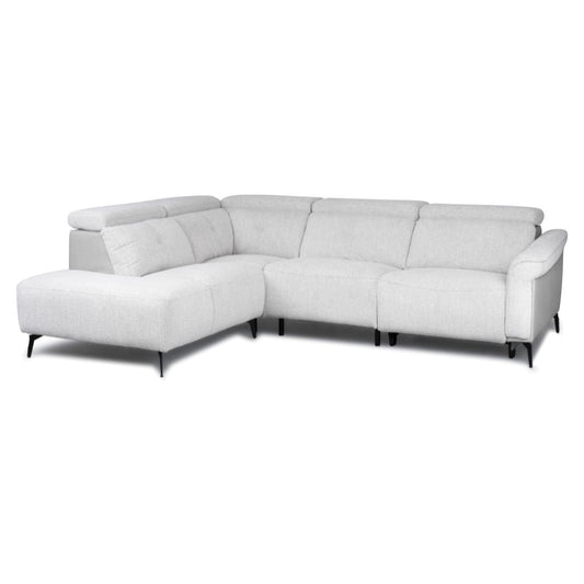 Grey sectional sofa on a white background