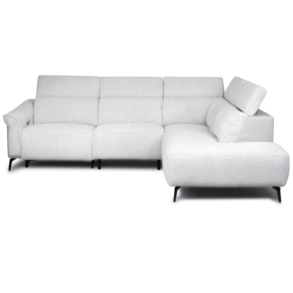 Light grey sectional sofa on a white background