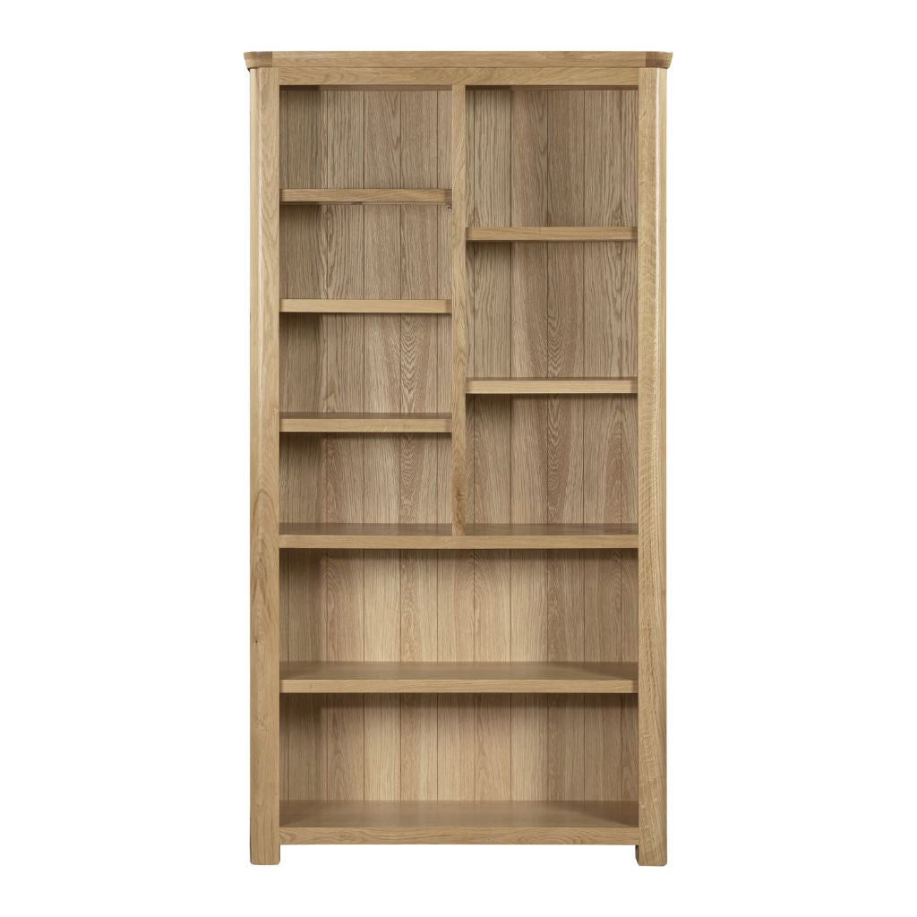 The Treviso High bookcase features beautiful natural oak