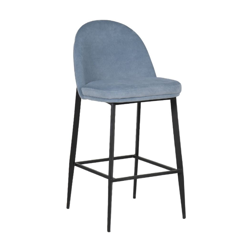 Valent Blue Fabric Bar Stool