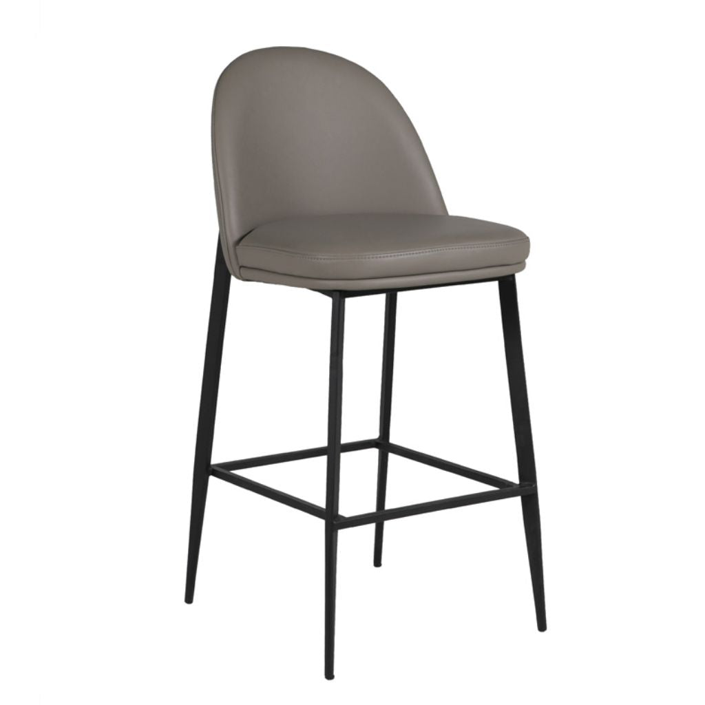 Valent Grey Leather Bar Stool