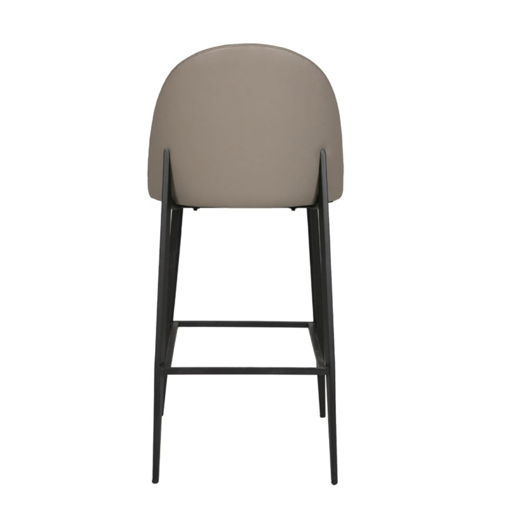 Valent Grey Leather Bar Stool Back