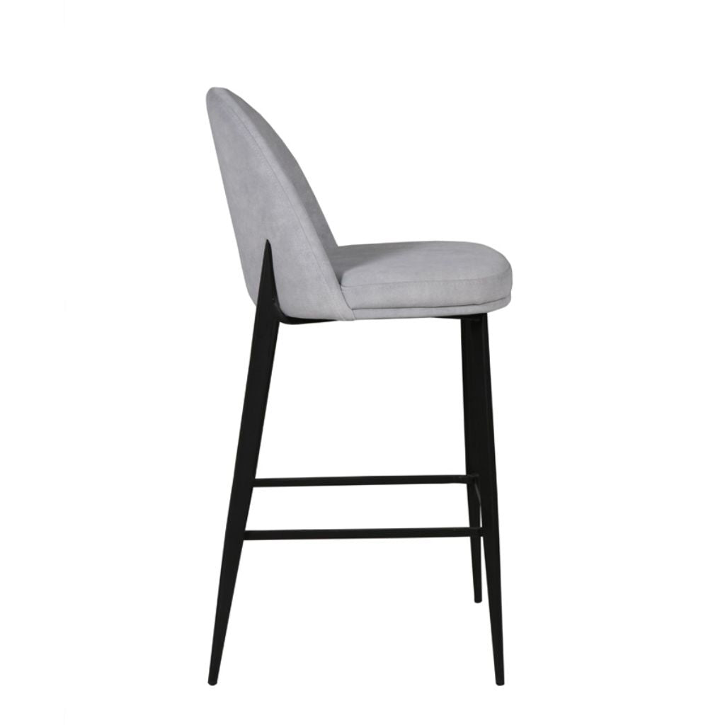 Valent Light Grey Fabric Bar Stool Side