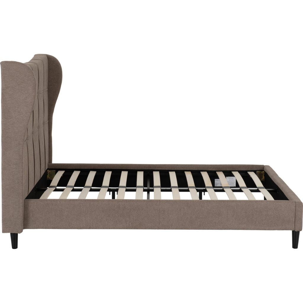 Verona Brown Fabric Bedframe Side