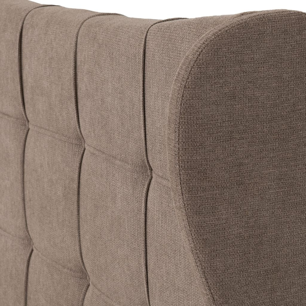 Verona Brown Fabric Bedframe Headboard Edge