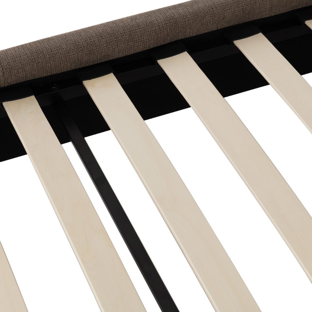 Verona Brown Fabric Bedframe Wooden Slats