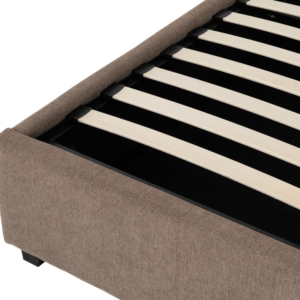 Verona Brown Fabric Ottoman Bedframe Edge
