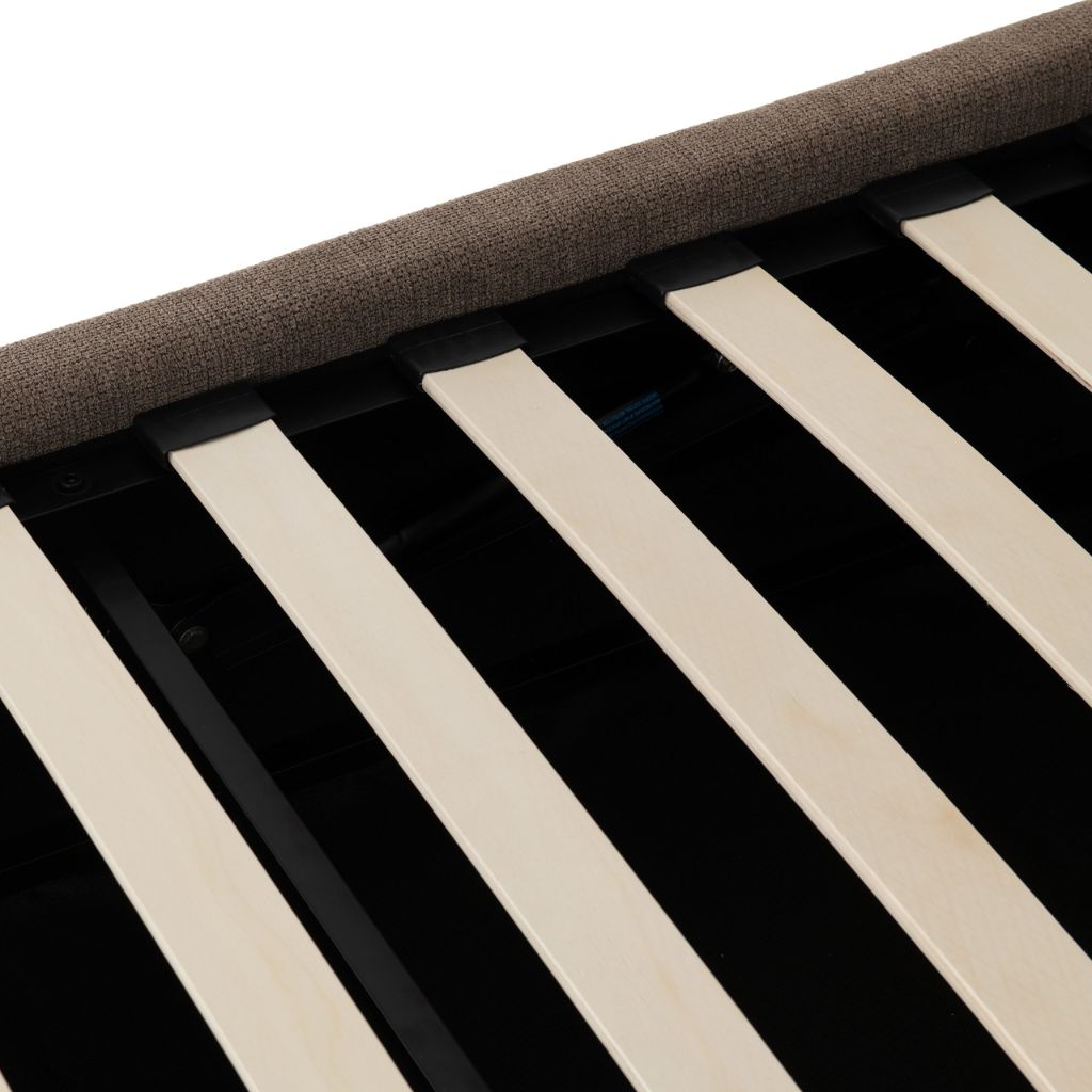 Verona Brown Fabric Ottoman Bedframe Slats
