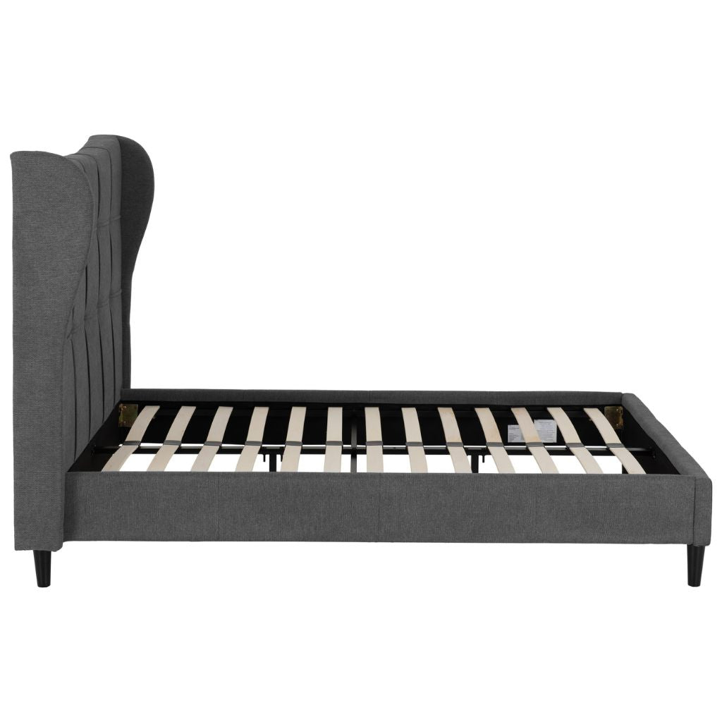 Verona Grey Fabric Bedframe Side