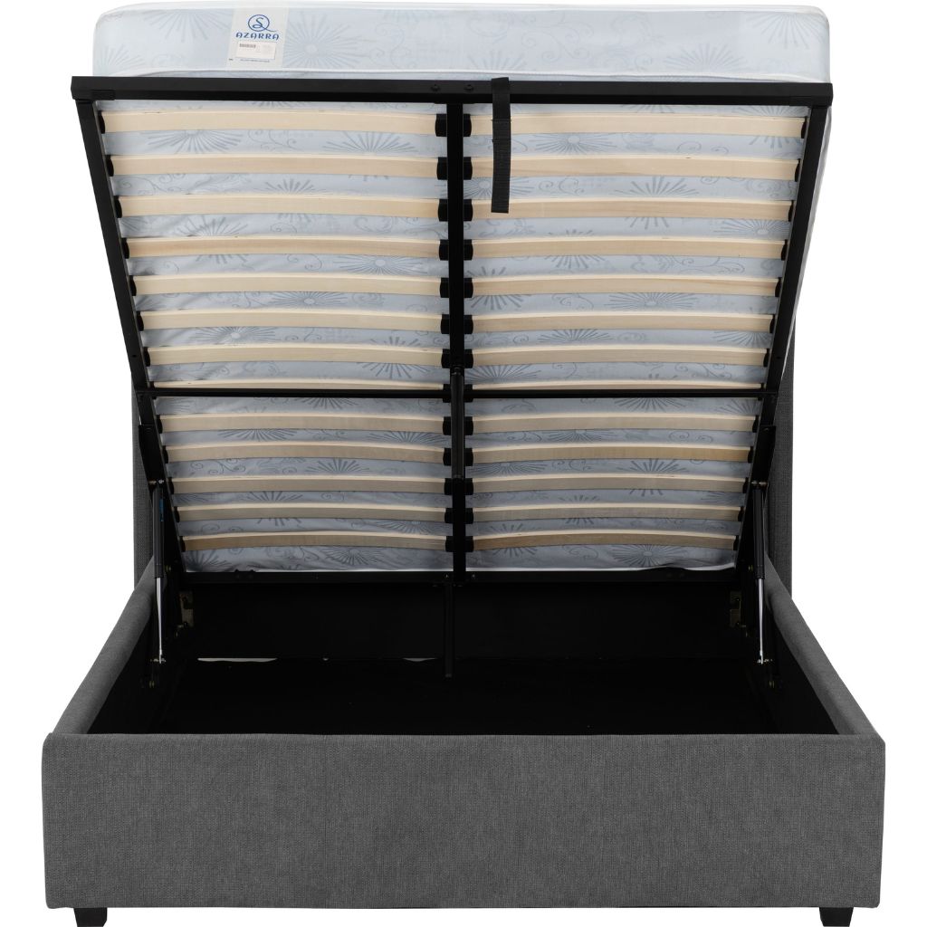 Verona Grey Fabric Ottoman Bedframe Front Open