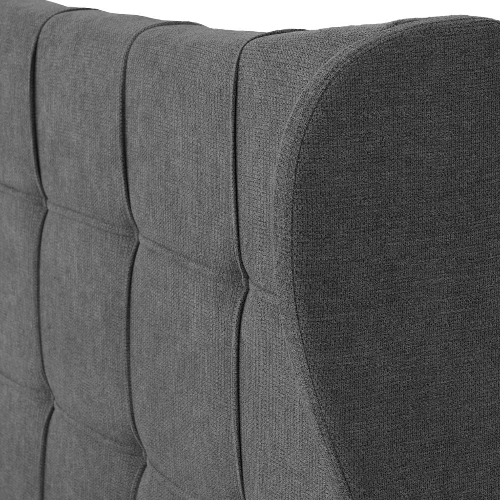 Verona Grey Fabric Ottoman Bedframe Headboard Edge