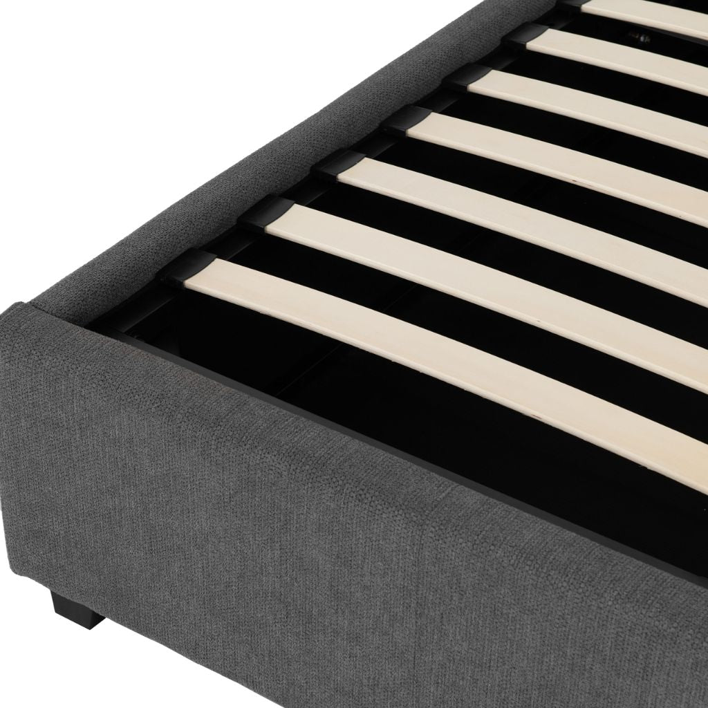 Verona Grey Fabric Ottoman Bedframe Edge
