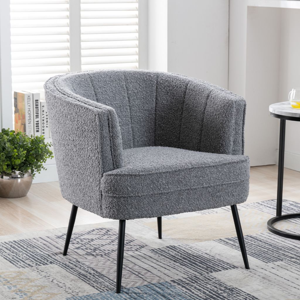 Wendy Grey Boucle Tub Chair