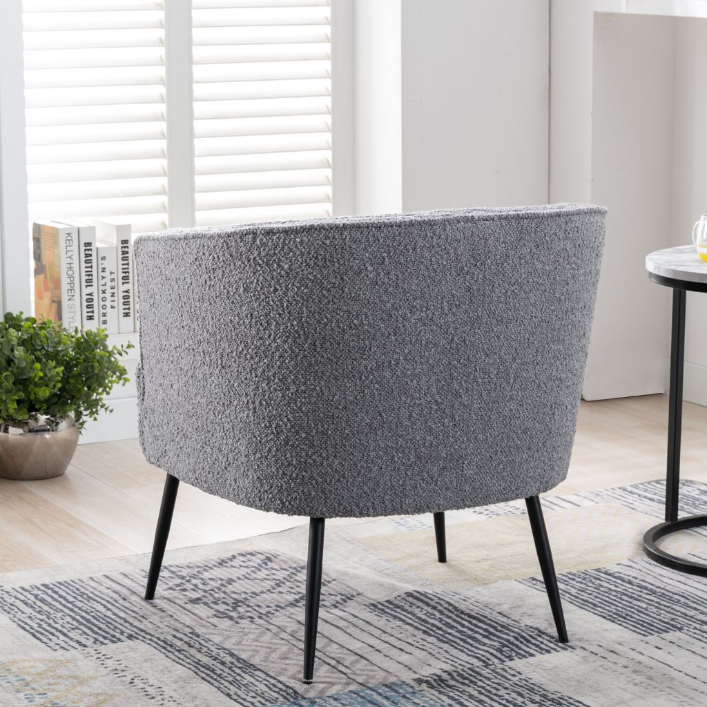 Wendy Grey Boucle Tub Chair Back