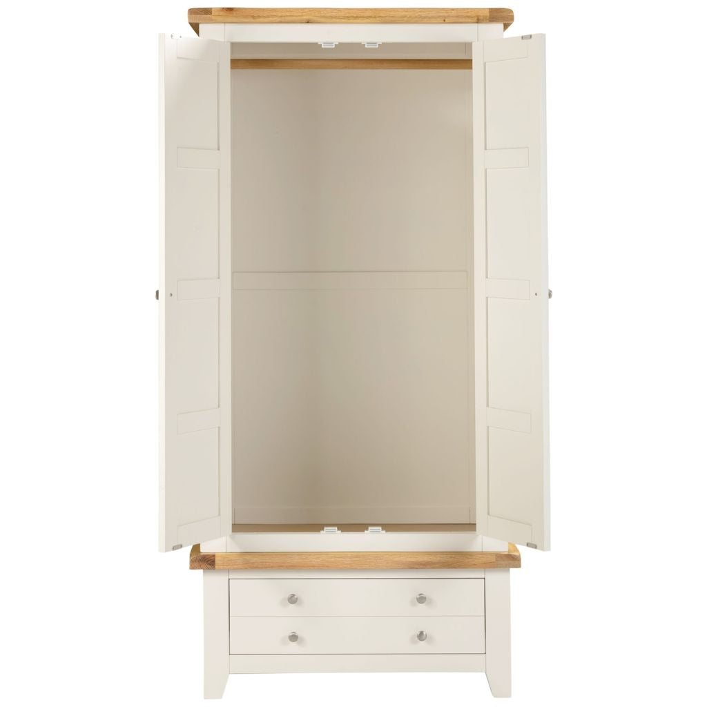 Windsor Ivory 2 Door 1 Drawer Wardrobe Open