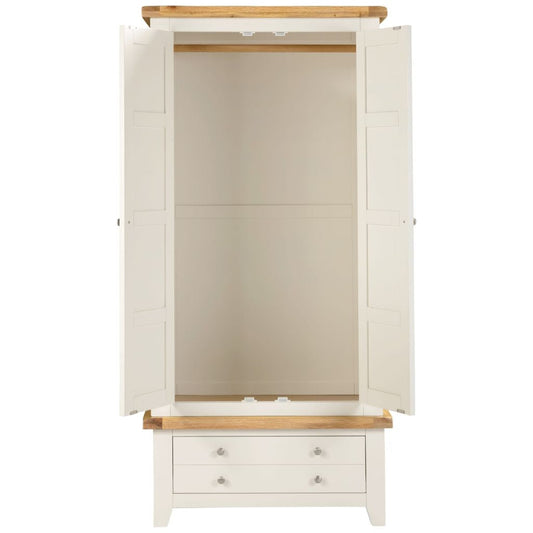 Windsor Ivory 2 Door 1 Drawer Wardrobe Open