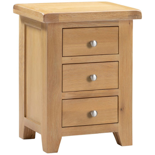 Windsor Natural Oak 3 Drawer Bedside