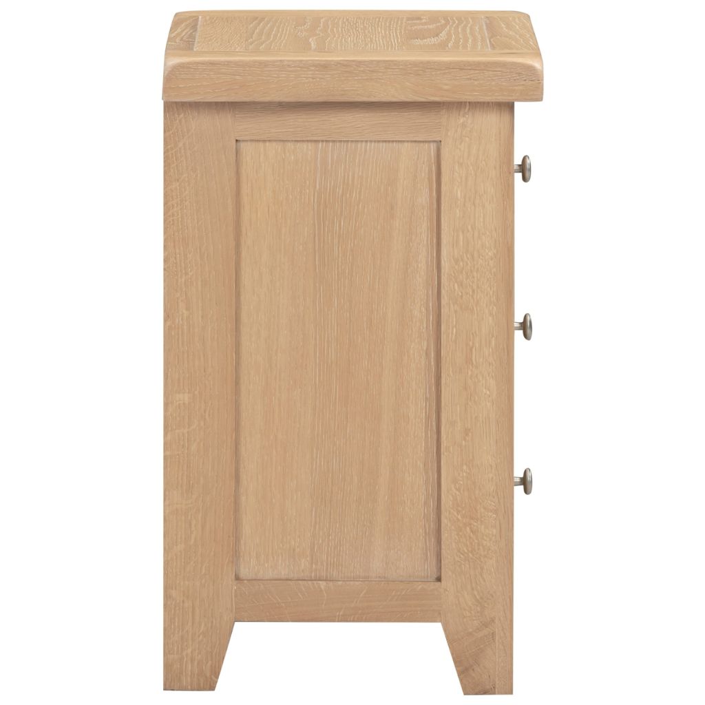 Windsor Natural Oak 3 Drawer Bedside Side