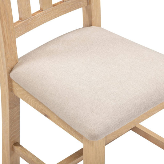 Pair of Windsor Natural Oak Slatted Dining Chairs Seat