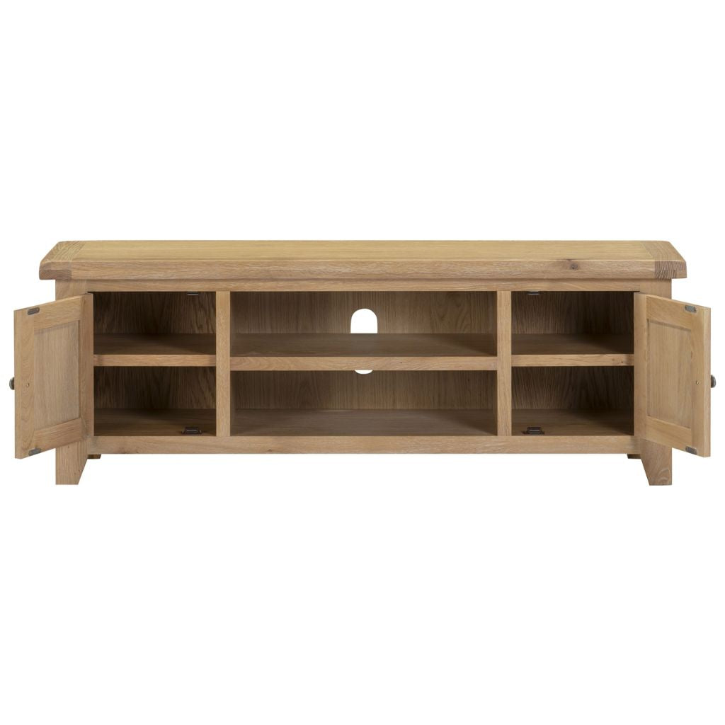 Windsor Natural Oak Straight TV Unit Open