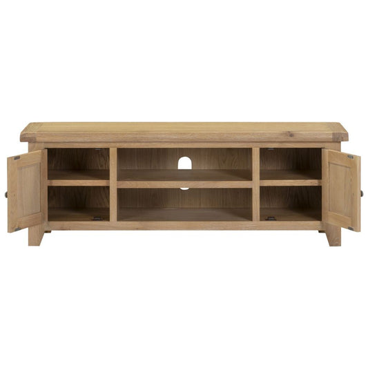 Windsor Natural Oak Straight TV Unit Open