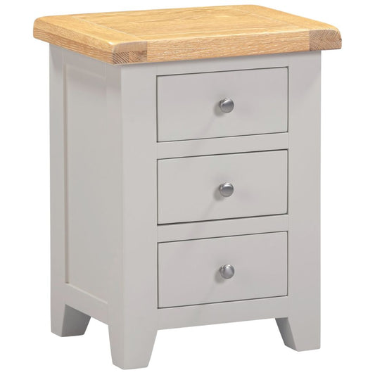 Windsor Pebble Grey 3 Drawer Bedside