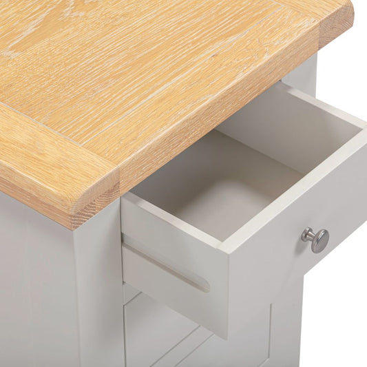 Windsor Pebble Grey 3 Drawer Bedside Drawer Open
