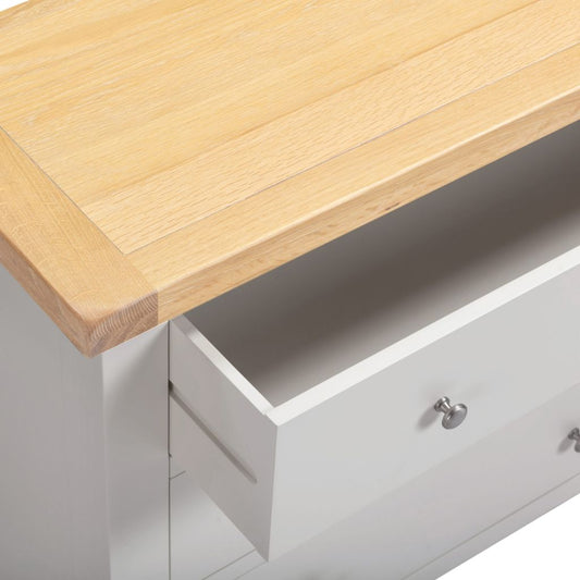 Windsor Pebble Grey 3 Drawer Chest Drawer Open