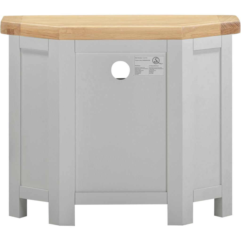 Windsor Pebble Grey Corner TV Unit Back