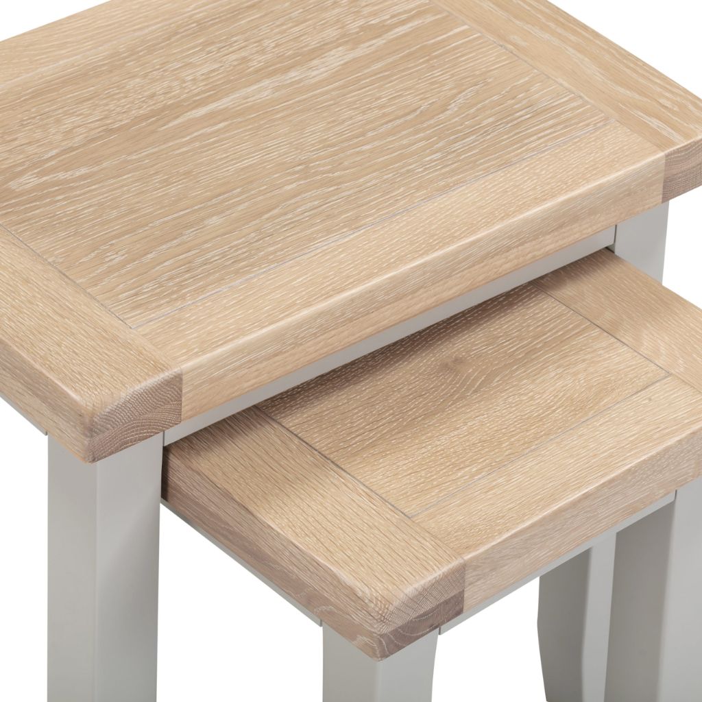 Windsor Pebble Grey Nest of 2 Tables Top