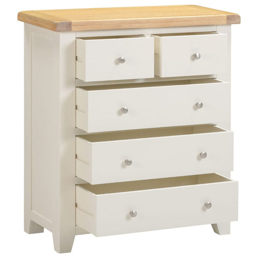 Windsor Ivory 3+2 Drawer Chest Drawers Open