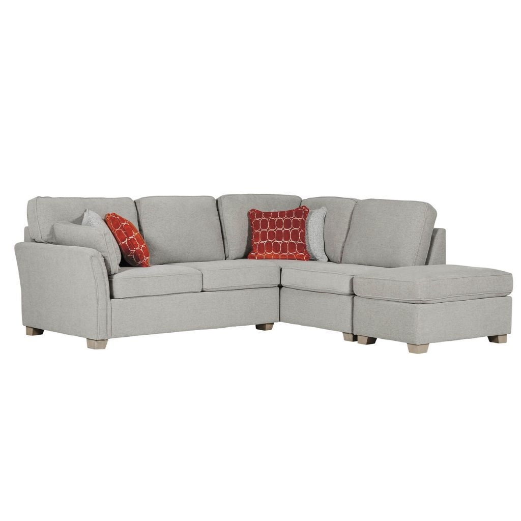 RHF Natural Corner Sofa with Accent Cushions