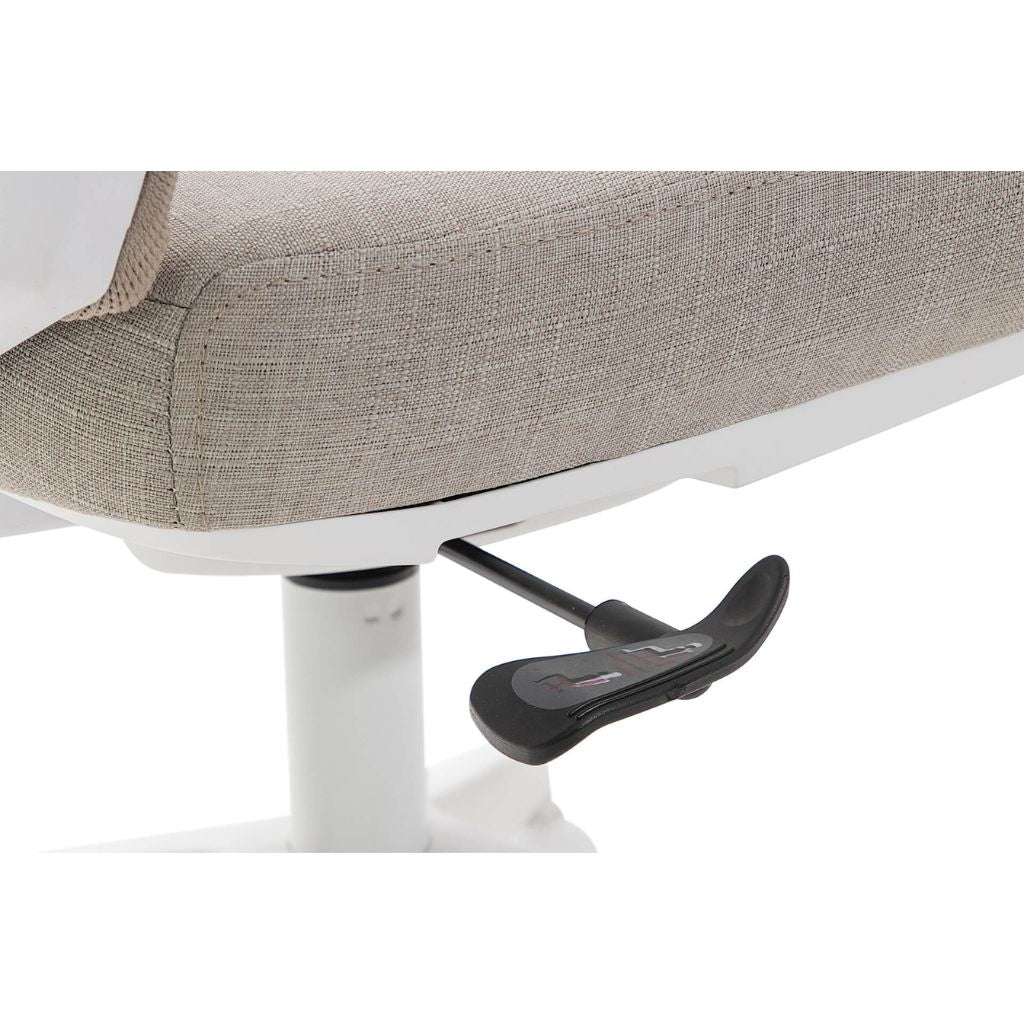 Close-up of a chair with a footrest on a white background