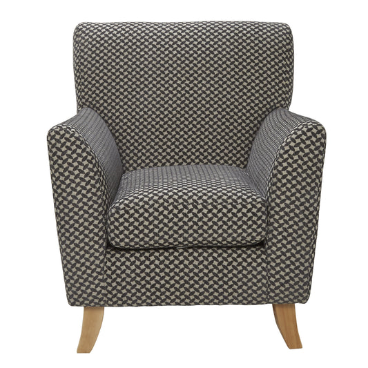 Eclipse Tweed Grey/ Trellis Charcoal Accent Chair by Red Rose