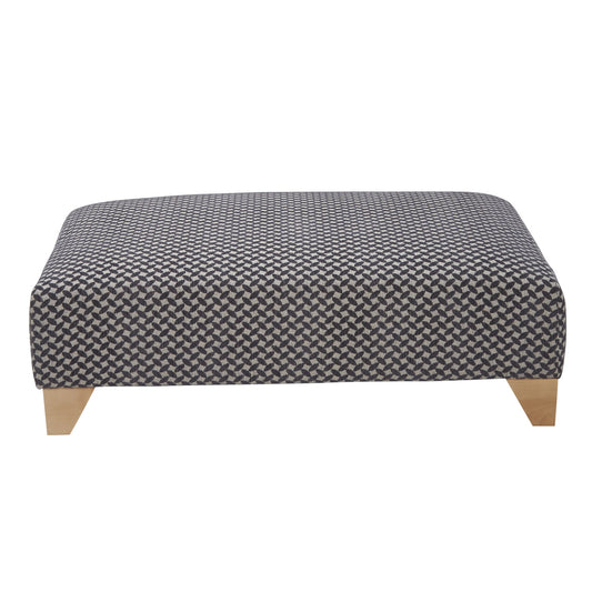 Eclipse Tweed Grey/ Trellis Charcoal Footstool by Red Rose