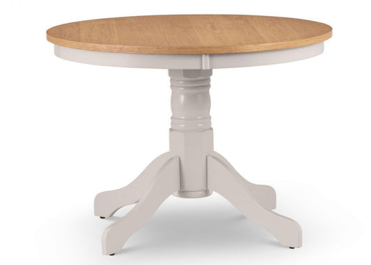 Davenport Oak/Elephant Grey Round Pedestal Dining Range by Julian Bowen