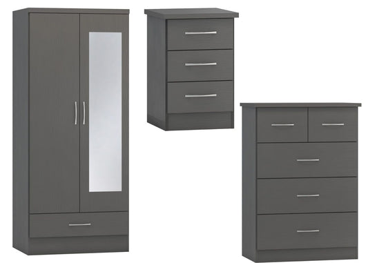 Nevada 3D Effect Grey Bedroom Furniture Set by Wholesale Beds & Furniture