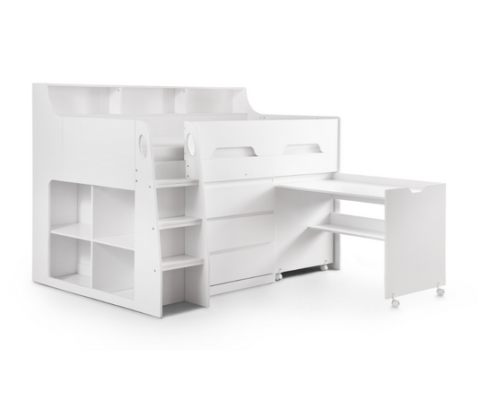 Jupiter White Mid-Sleeper by Julian Bowen Pull out desk