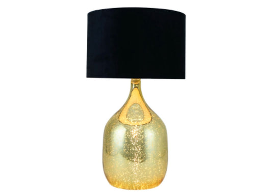 48cm Gold Glass Table Lamp With Black Shade by CIMC