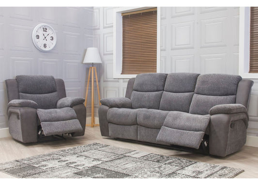 Legend Grey Fabric Reclining Sofa Range by Sofahouse