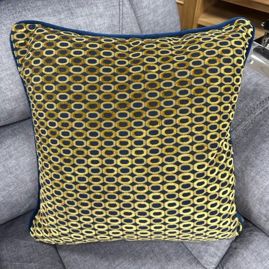 Mustard and Navy Cushion Sofa