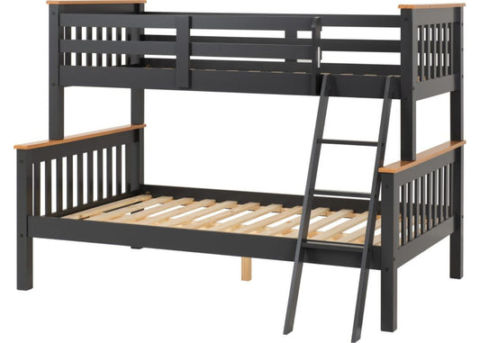 Neptune Grey/Oak Triple Sleeper Bunk Bed by Wholesale Beds