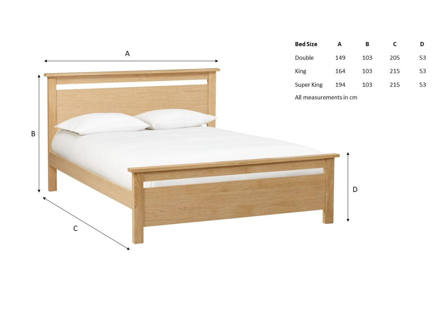 Nero Oak Bedframe Range by Limelight Dimensions