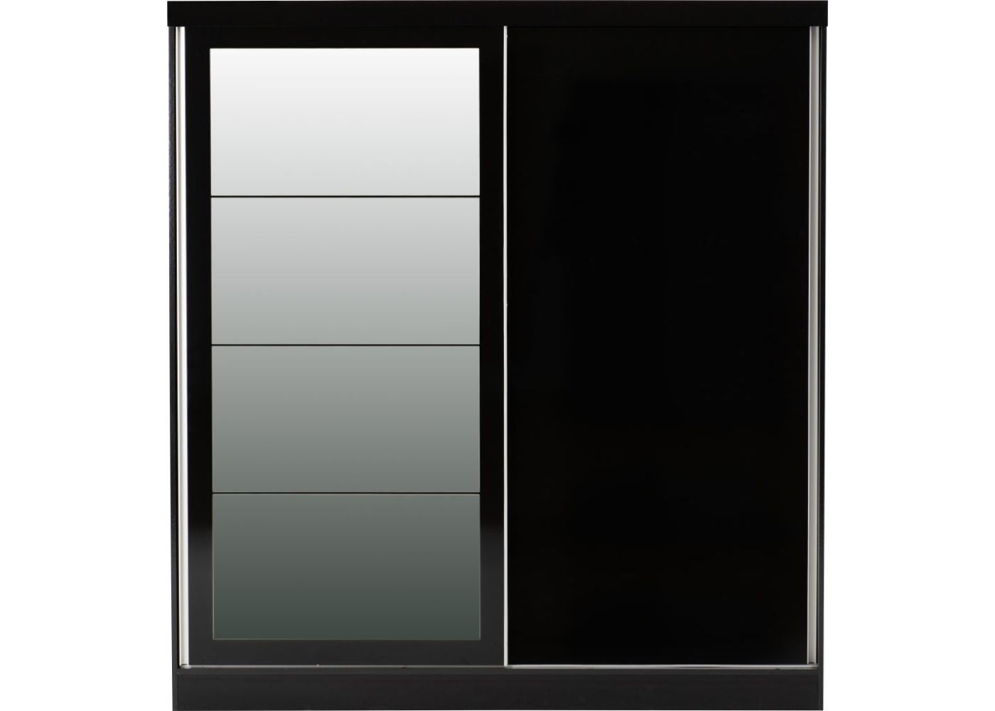 Nevada Black Gloss 2-Door Sliding Wardrobe by Wholesale Beds Front